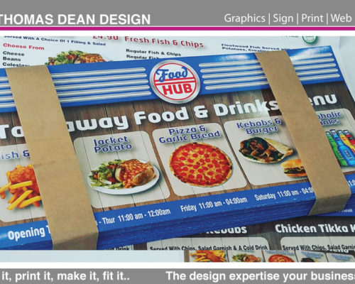 Food Hub Takeaway Folded Menus